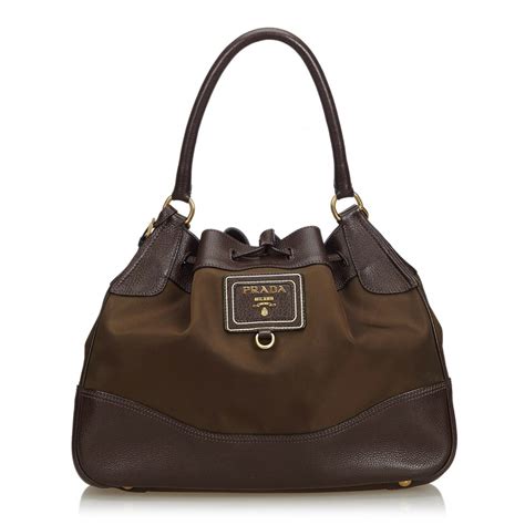 prada brown leather bag vintage|vintage Prada nylon tote bag.